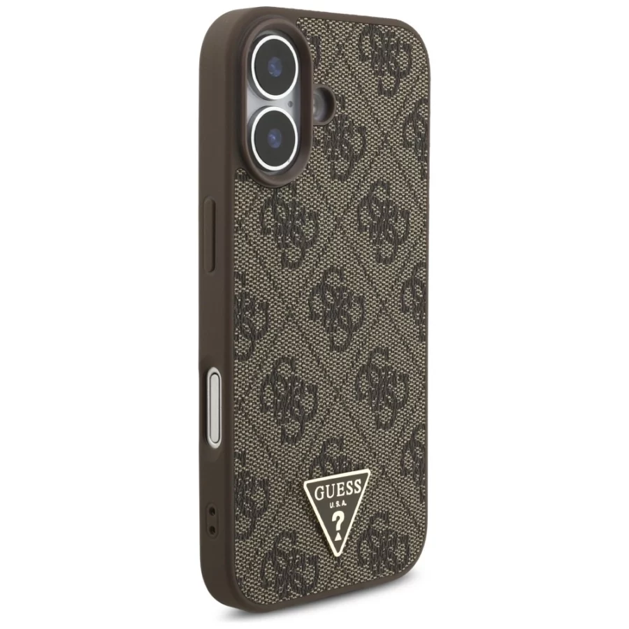 Etui Guess 4G Strap Triangle Logo MagSafe na iPhone 17 - brązowe
