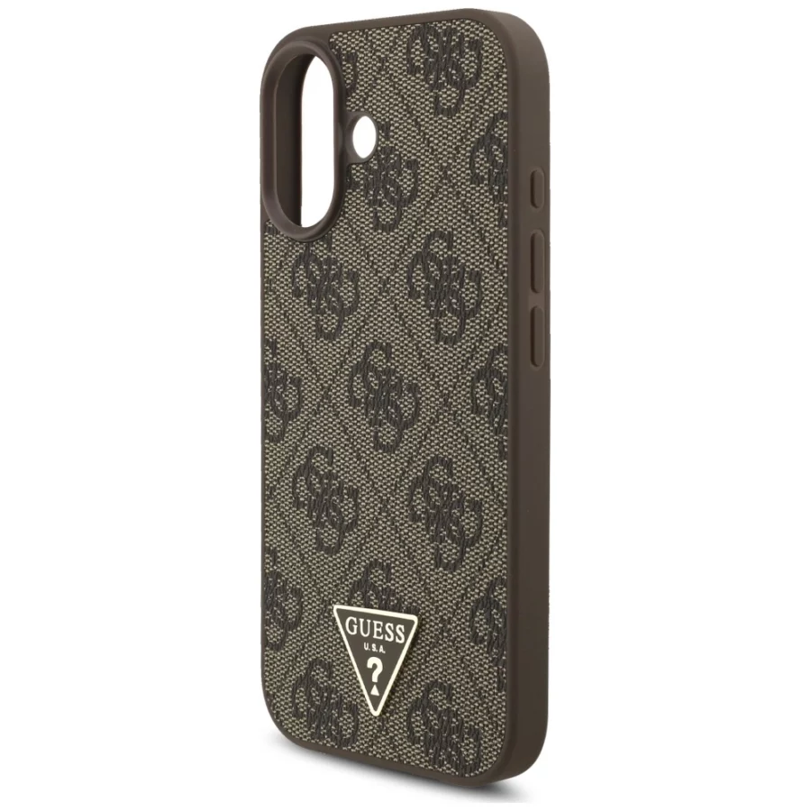 Etui Guess 4G Strap Triangle Logo MagSafe na iPhone 17 - brązowe