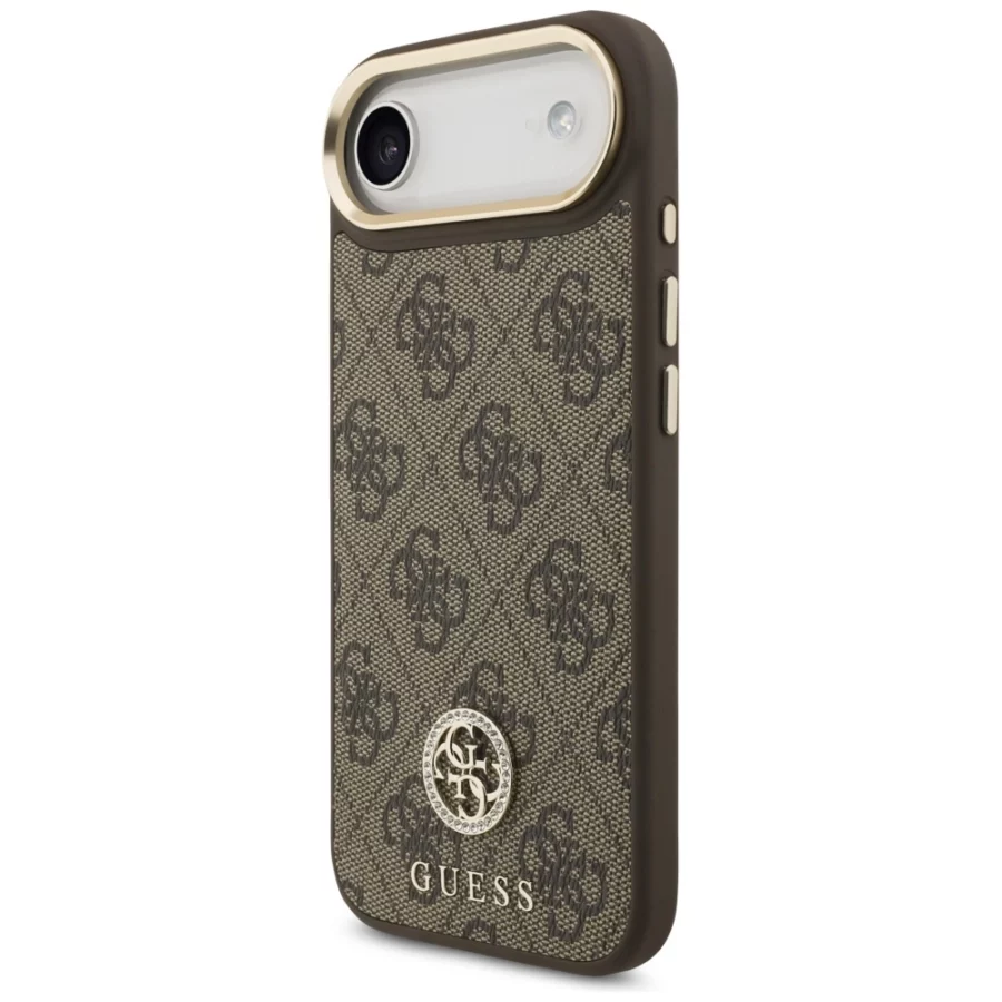 Etui Guess 4G Strass Logo MagSafe na iPhone Air - brązowe
