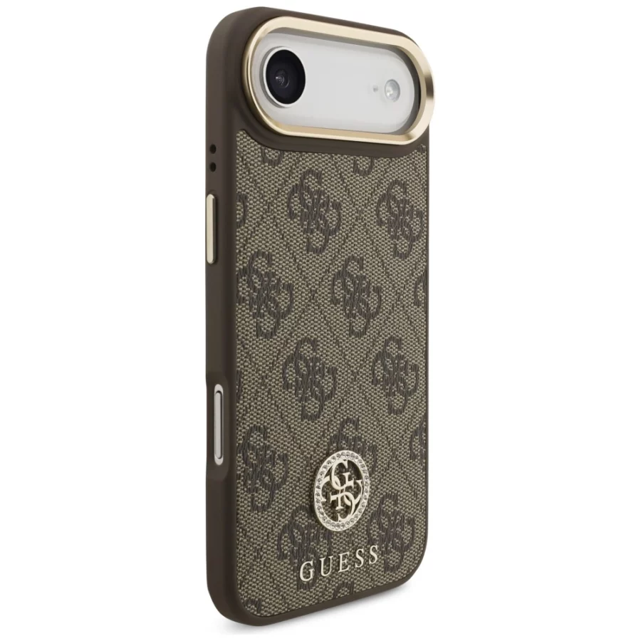 Etui Guess 4G Strass Logo MagSafe na iPhone Air - brązowe