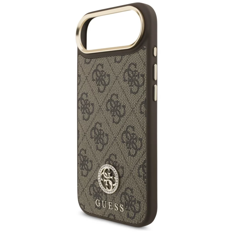 Etui Guess 4G Strass Logo MagSafe na iPhone Air - brązowe