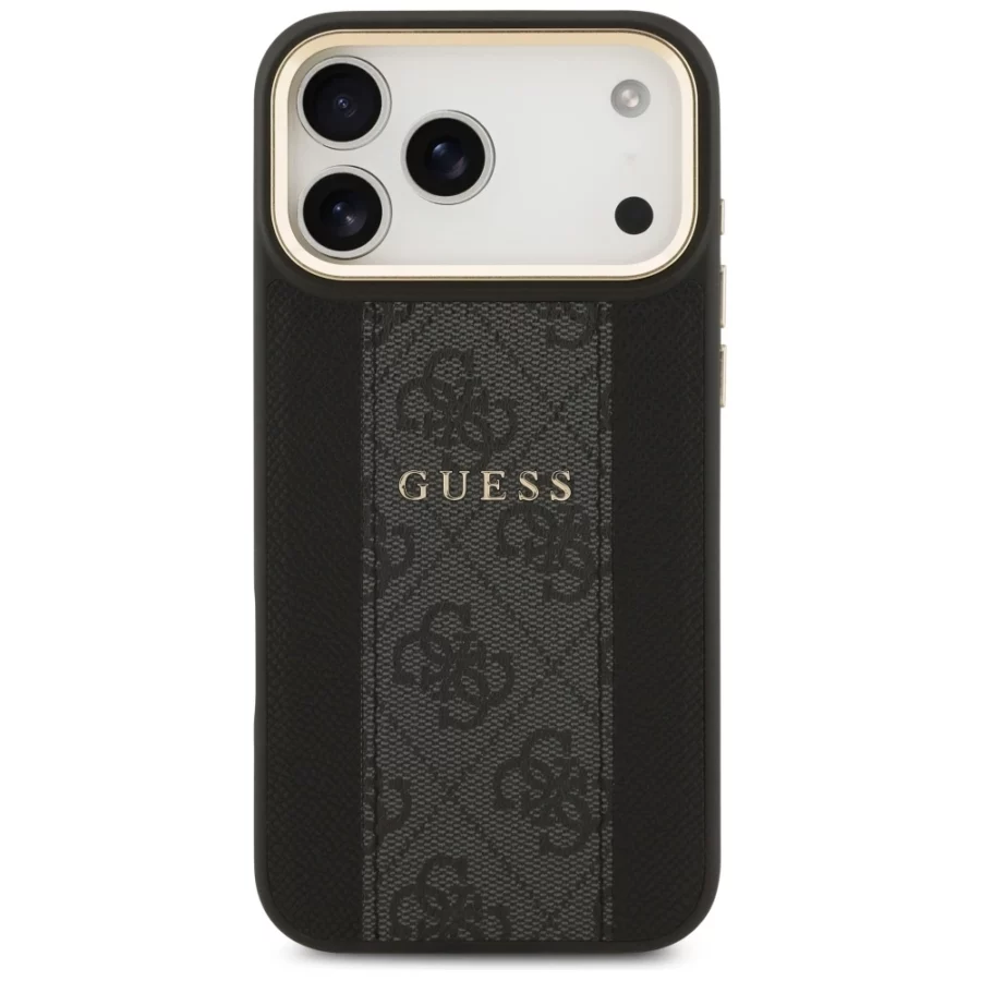 Etui Guess 4G Stripe MagSafe na iPhone 17 Pro Max - czarne