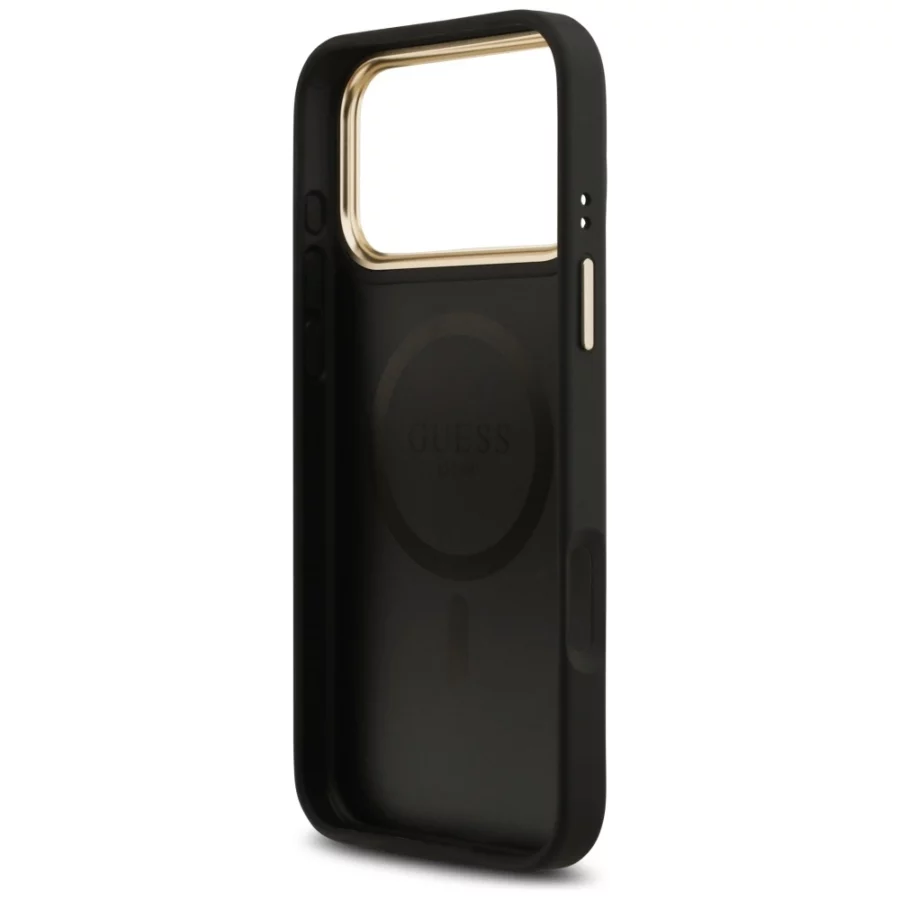Etui Guess 4G Stripe MagSafe na iPhone 17 Pro Max - czarne