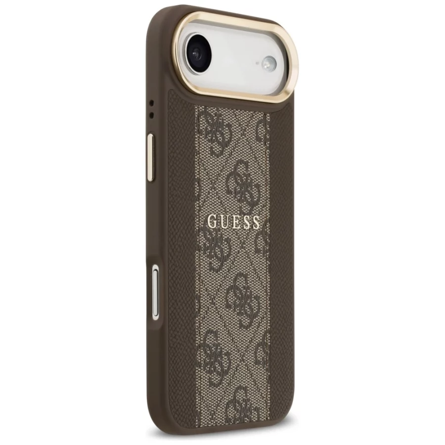 Etui Guess 4G Stripe MagSafe na iPhone Air - brązowe