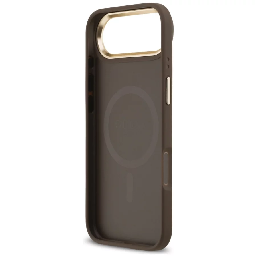 Etui Guess 4G Stripe MagSafe na iPhone Air - brązowe