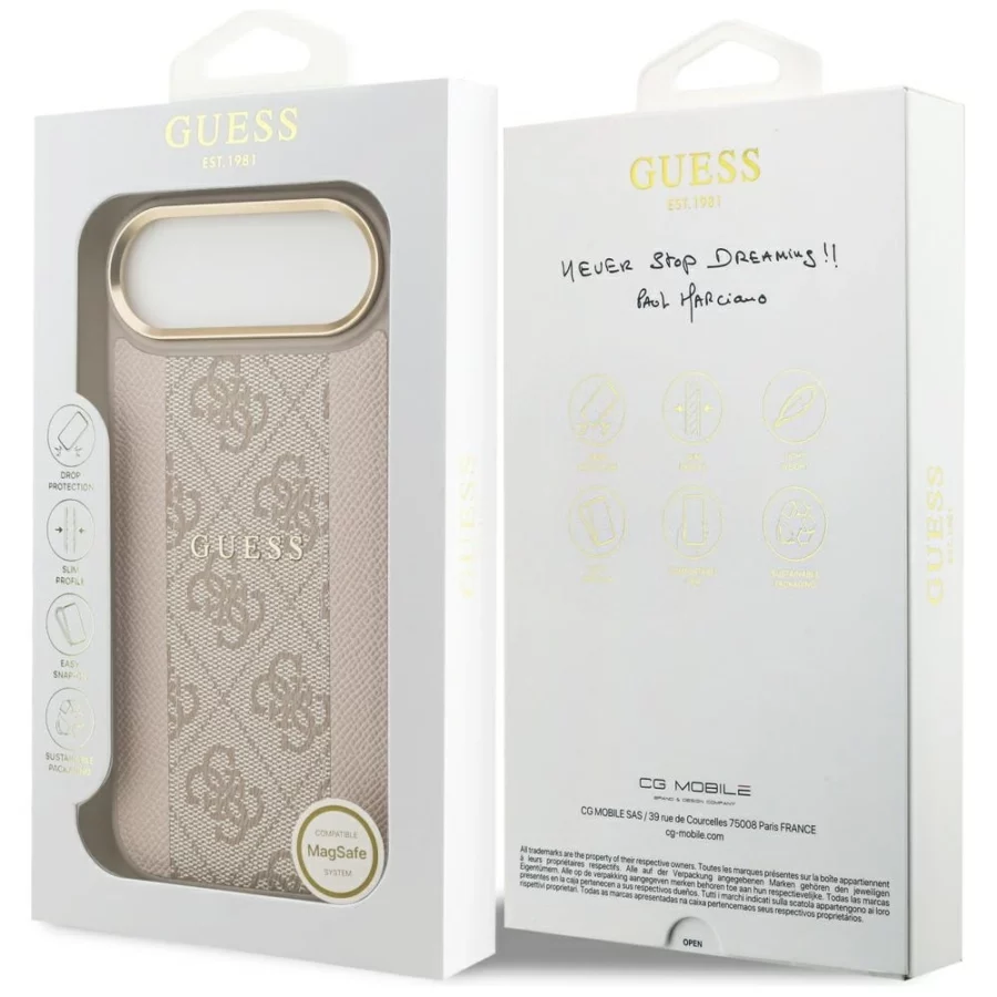 Etui Guess 4G Stripe MagSafe na iPhone Air - różowe