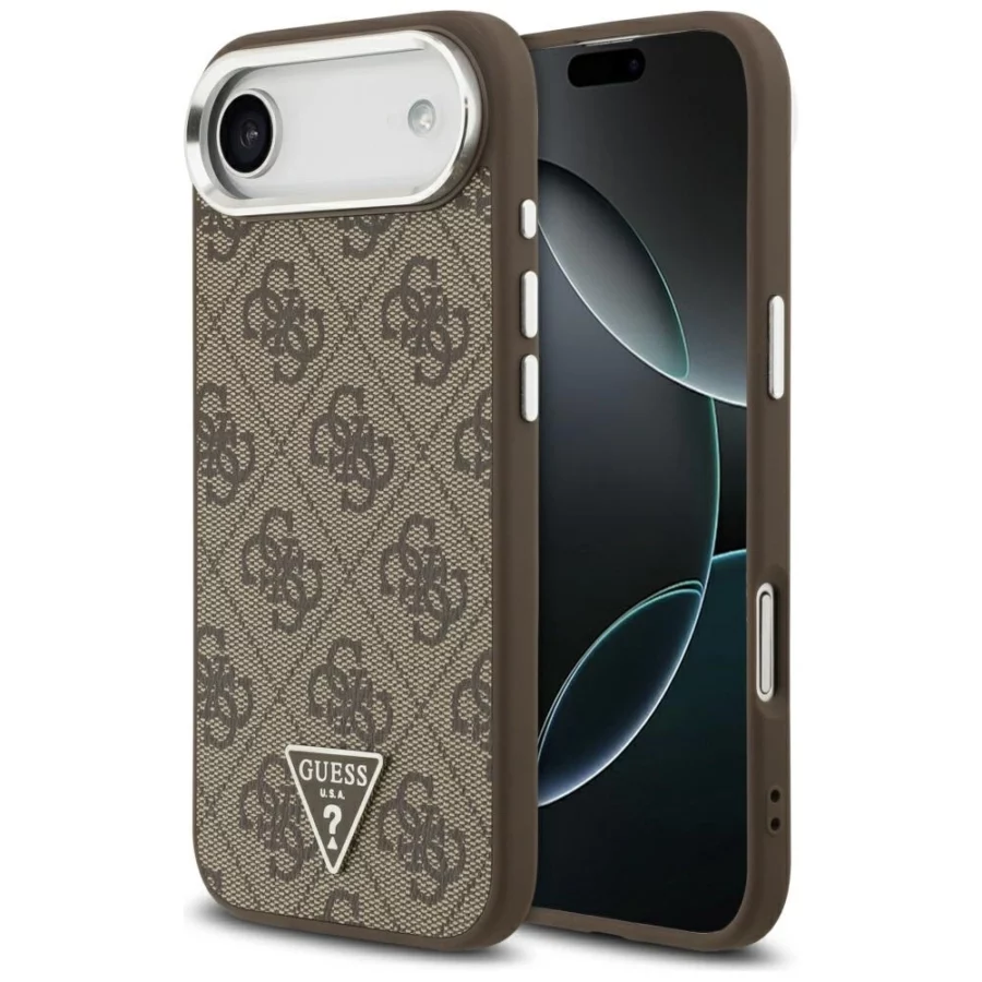 Etui Guess 4G Triangle Logo MagSafe na iPhone Air - brązowe