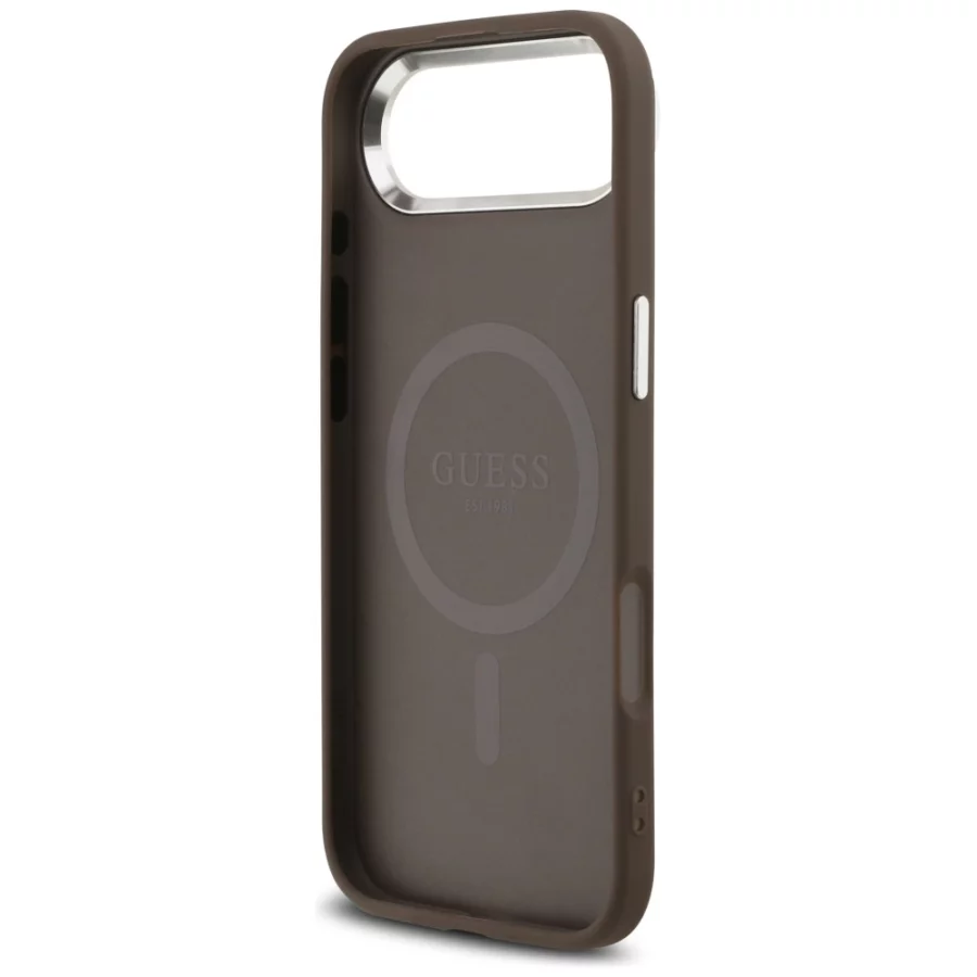 Etui Guess 4G Triangle Logo MagSafe na iPhone Air - brązowe