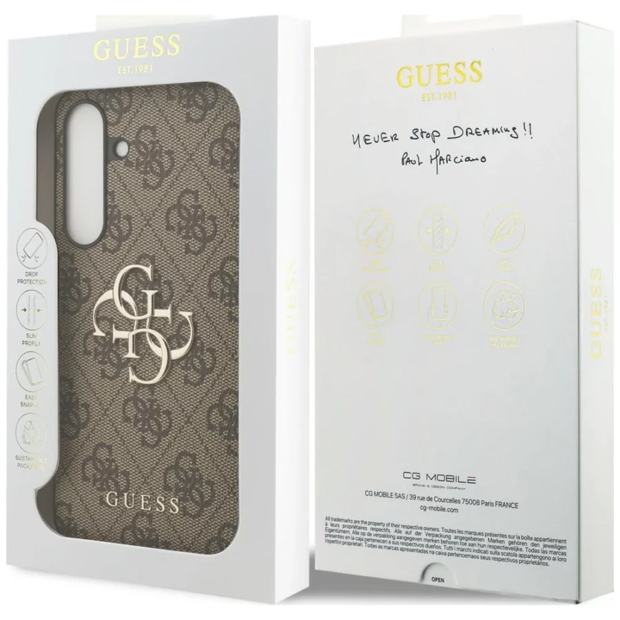 Etui Guess Big 4G Classic Logo na Samsung Galaxy S25 FE - brązowe