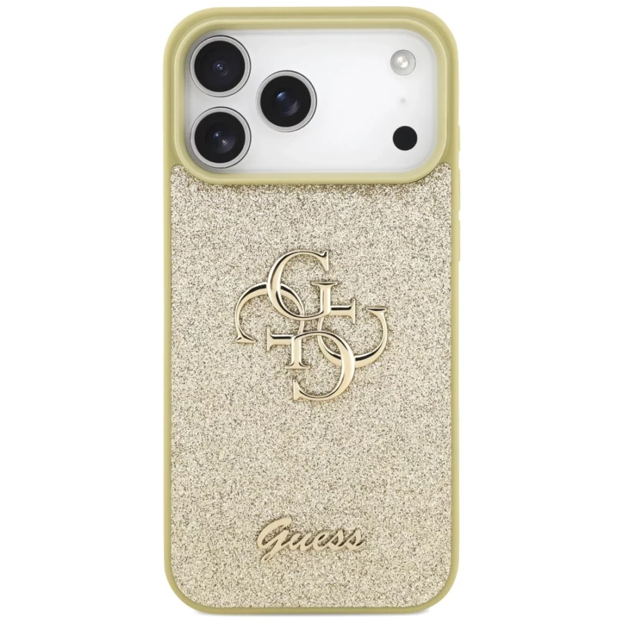 Etui Guess Fixed Glitter Big 4G na iPhone 17 Pro Max - złote