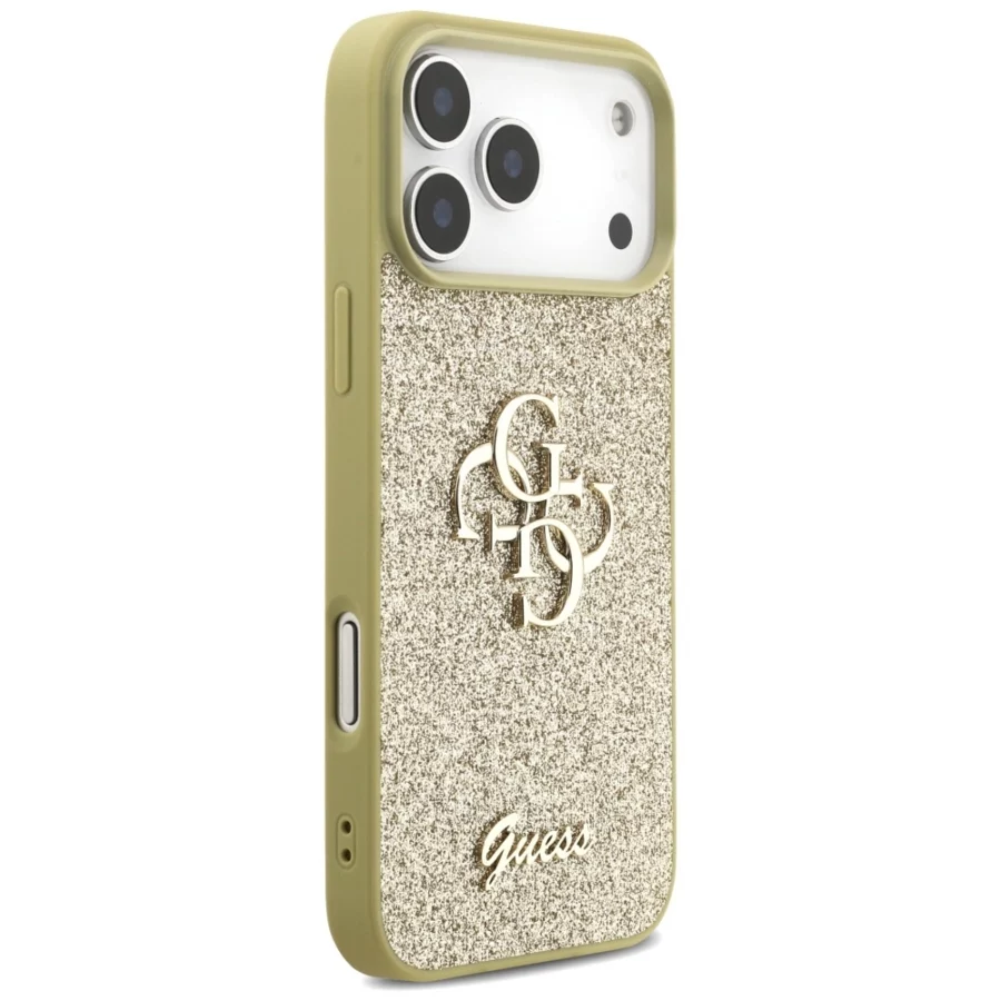 Etui Guess Fixed Glitter Big 4G na iPhone 17 Pro Max - złote