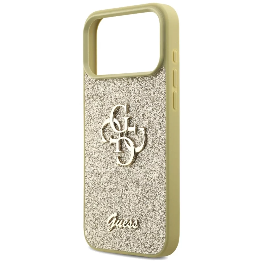 Etui Guess Fixed Glitter Big 4G na iPhone 17 Pro Max - złote