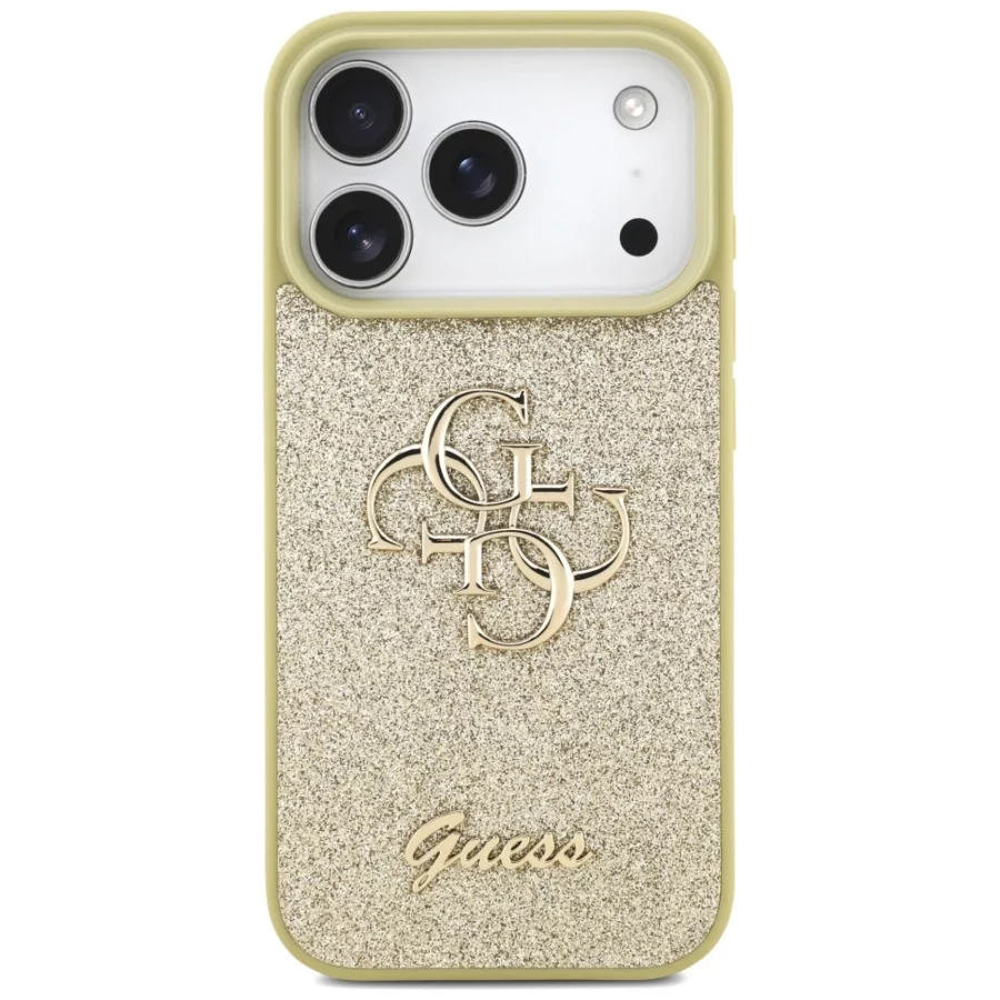 Etui Guess Fixed Glitter Big 4G na iPhone 17 Pro - złote