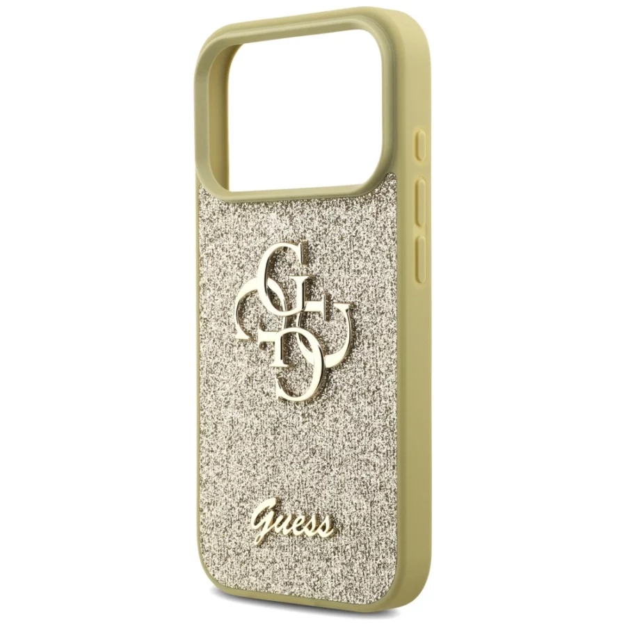 Etui Guess Fixed Glitter Big 4G na iPhone 17 Pro - złote