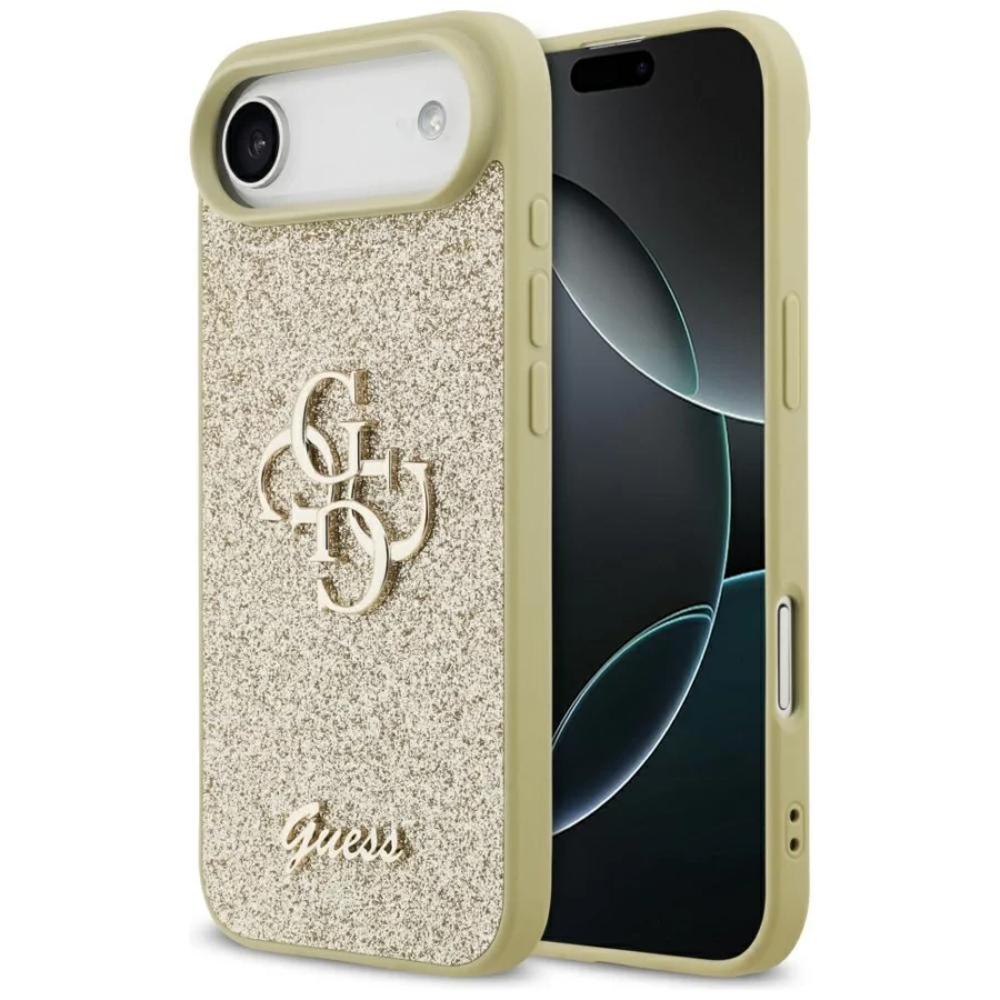 Etui Guess Fixed Glitter Big 4G na iPhone Air - złote