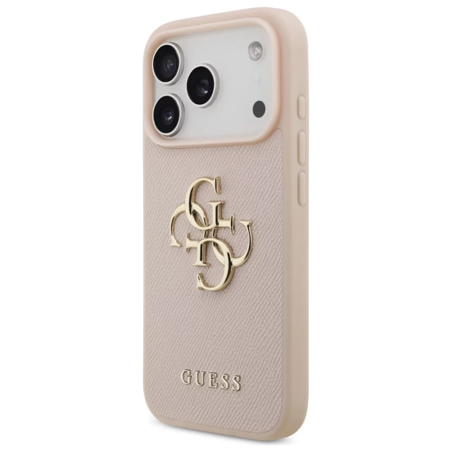 Etui Guess Grained Big 4G & Classic Logo na iPhone 17 Pro - różowe