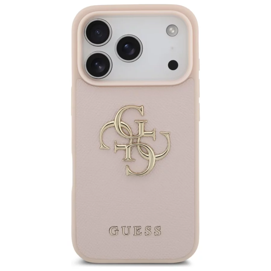 Etui Guess Grained Big 4G & Classic Logo na iPhone 17 Pro - różowe