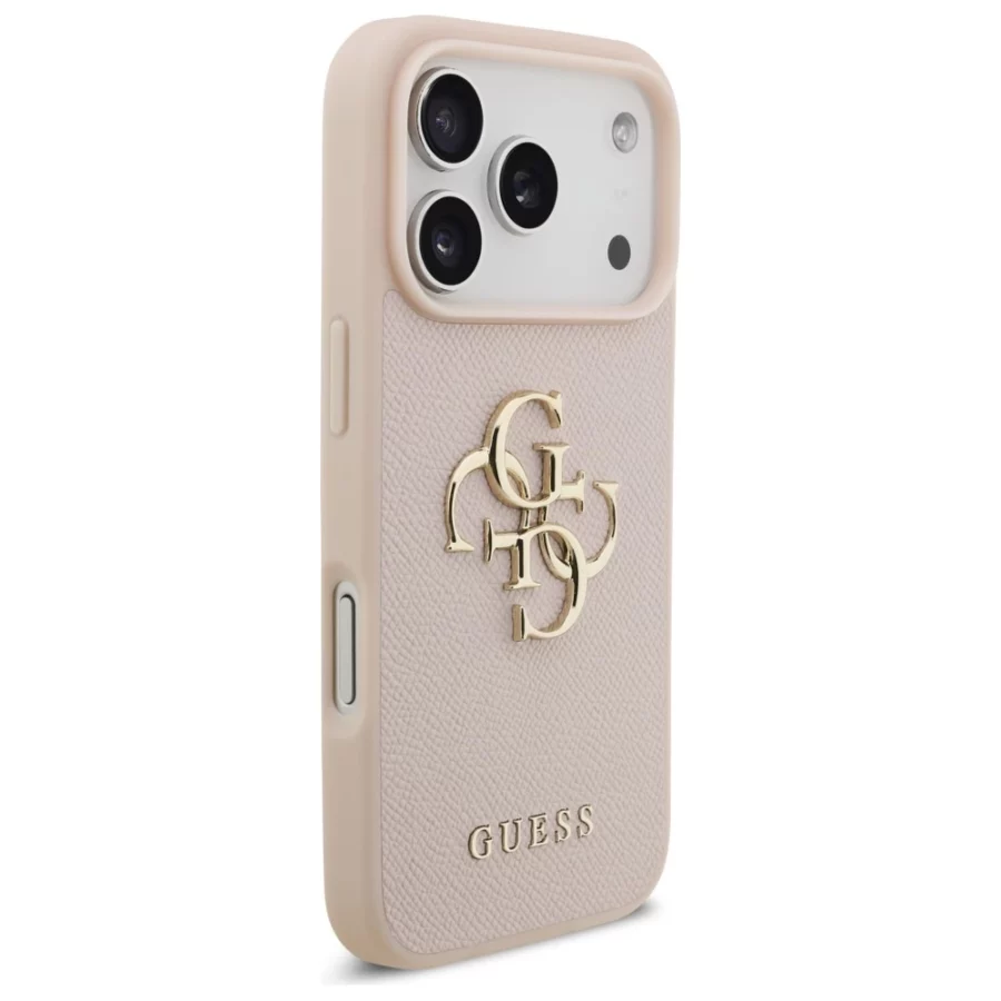 Etui Guess Grained Big 4G & Classic Logo na iPhone 17 Pro - różowe