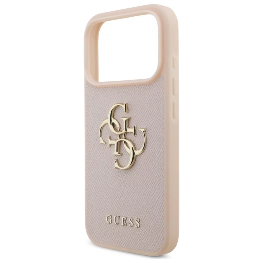 Etui Guess Grained Big 4G & Classic Logo na iPhone 17 Pro - różowe