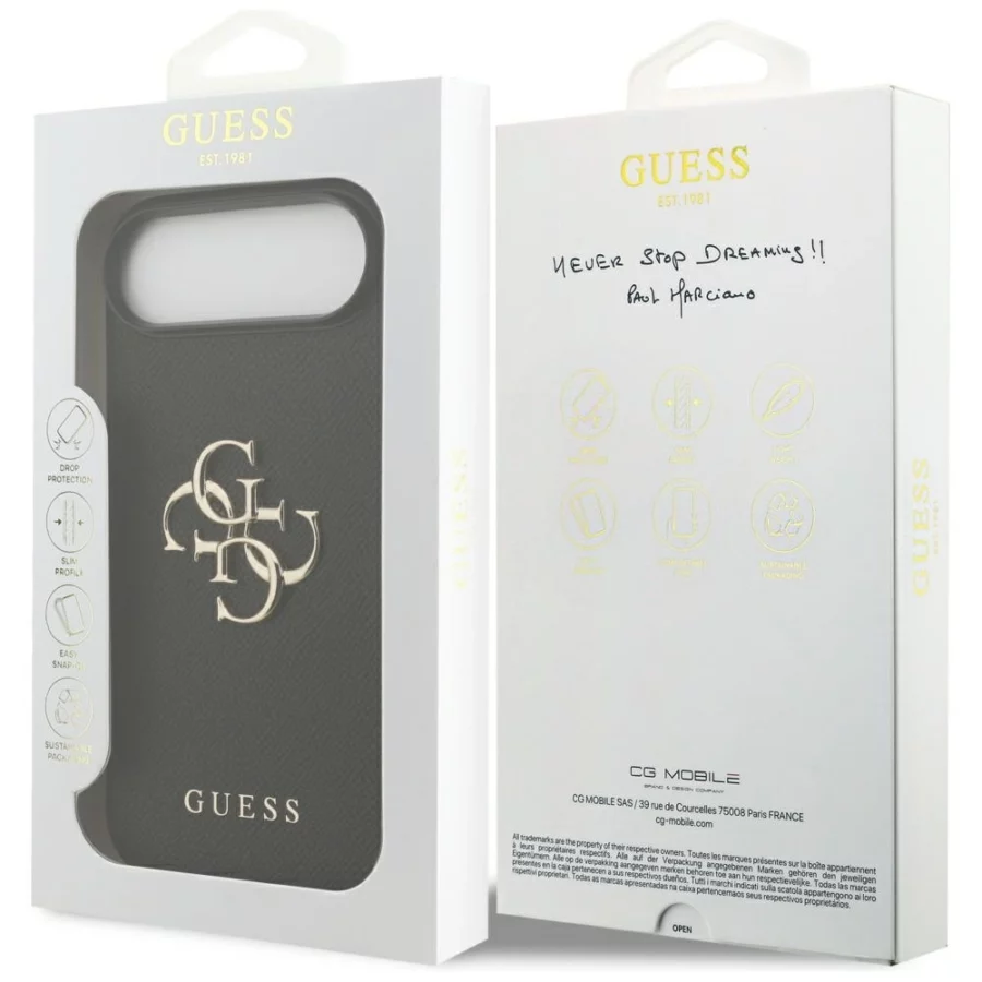 Etui Guess Grained Big 4G & Classic Logo na iPhone Air - czarne
