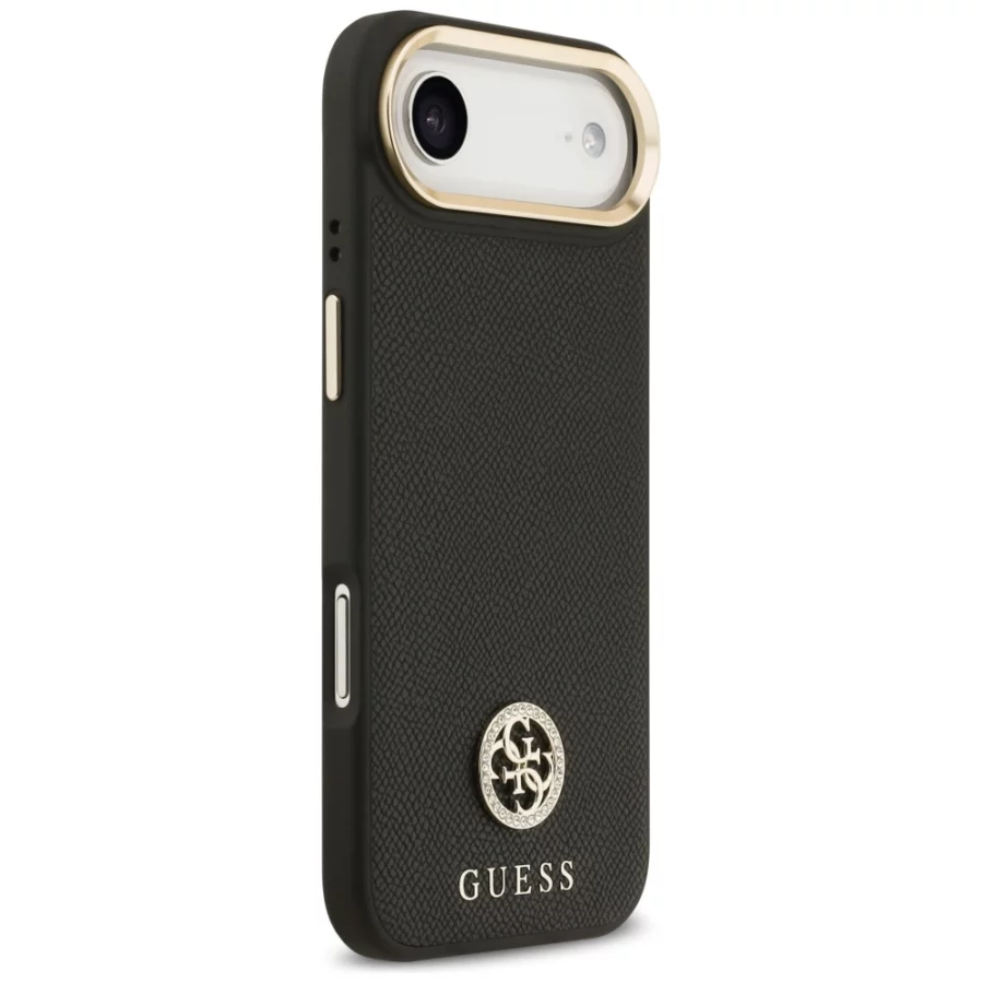 Etui Guess Grained Strass Logo MagSafe na iPhone Air - czarne