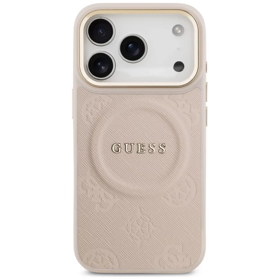 Etui Guess Peony Hot Stamp MagSafe na iPhone 17 Pro - różowe