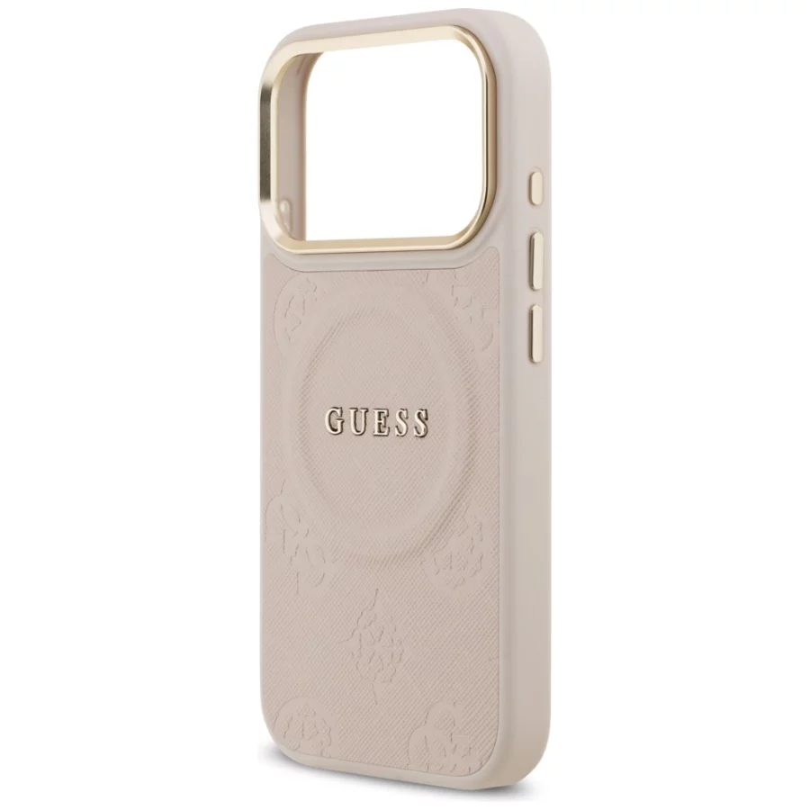 Etui Guess Peony Hot Stamp MagSafe na iPhone 17 Pro - różowe