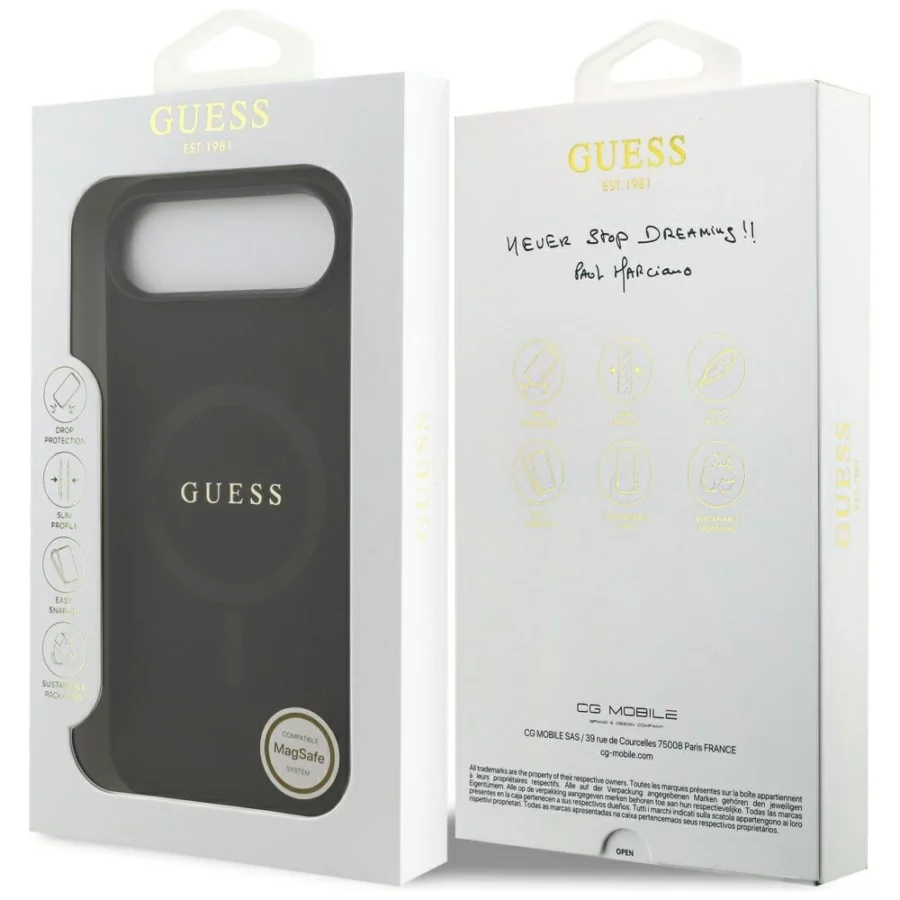 Etui Guess Saffiano Classic Logo MagSafe na iPhone Air - czarne