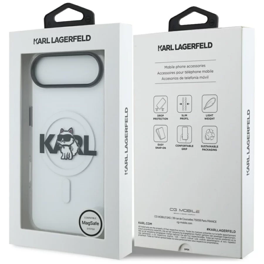 Etui Karl Lagerfeld IML Choupette Sketch Logo MagSafe na iPhone Air - przezroczyste