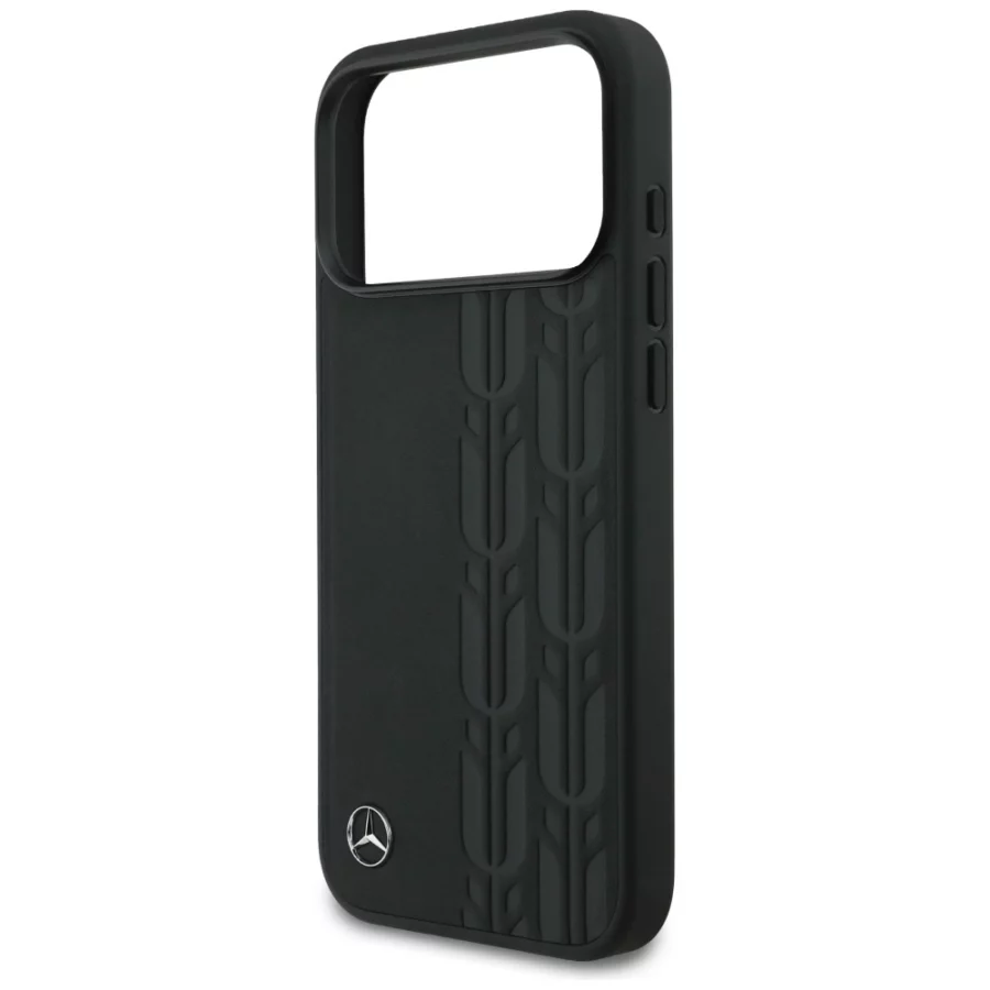 Etui Mercedes Leather Laurel Leaves MagSafe na iPhone 17 Pro Max - czarne