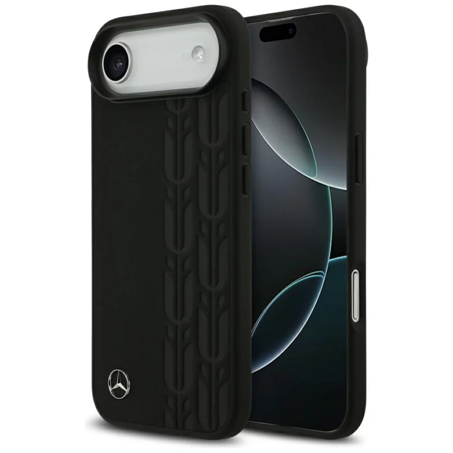 Etui Mercedes Leather Laurel Leaves MagSafe na iPhone Air - czarne