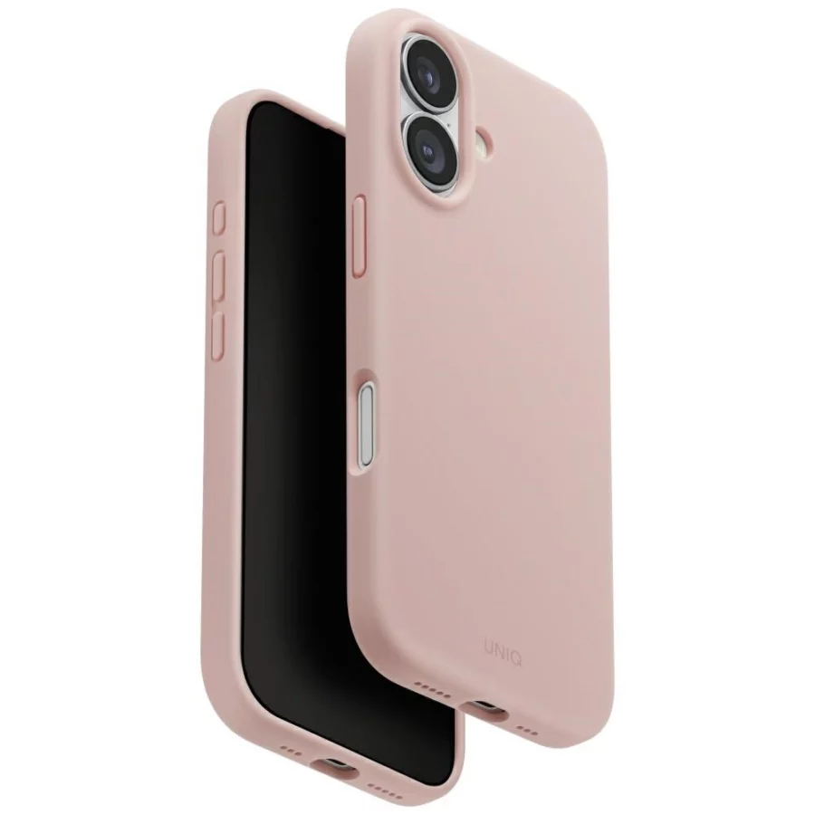 Etui UNIQ Lino na iPhone 17 Magclick Charging - różowe