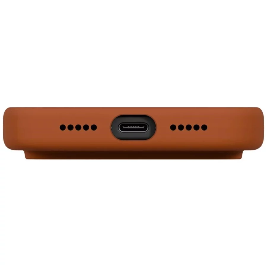 Etui UNIQ Lino na iPhone 17 Pro Magclick Charging - pomarańczowe