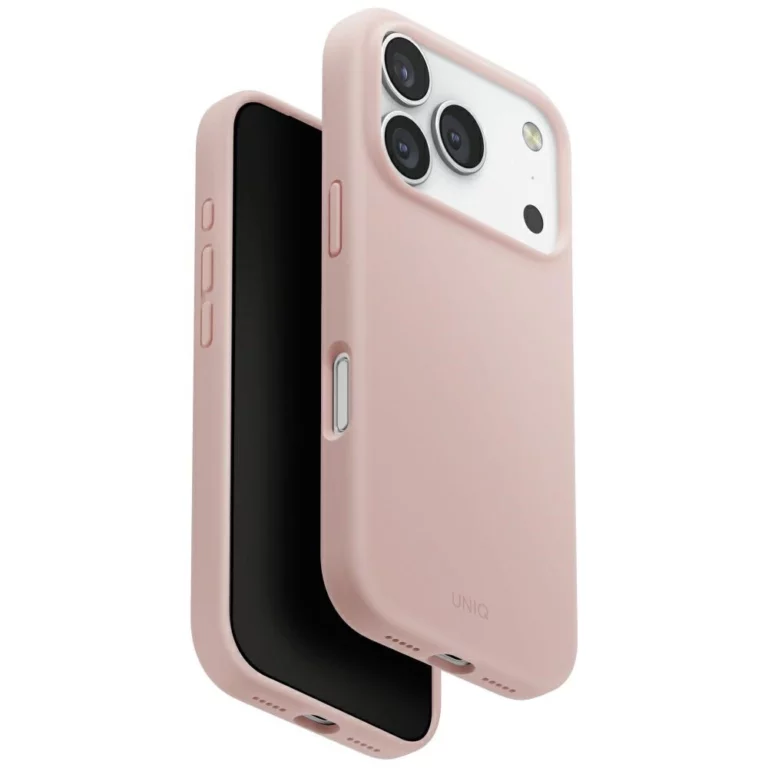 Etui UNIQ Lino na iPhone 17 Pro Magclick Charging - różowe