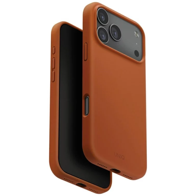 Etui UNIQ Lino na iPhone 17 Pro Max Magclick Charging - pomarańczowe