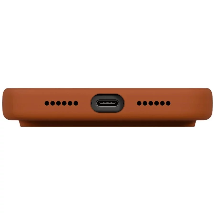 Etui UNIQ Lino na iPhone 17 Pro Max Magclick Charging - pomarańczowe