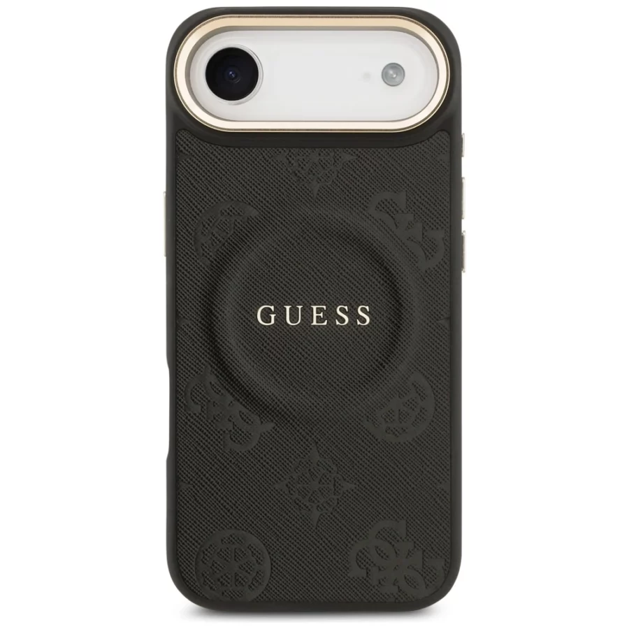 Etui Guess Peony Hot Stamp MagSafe na iPhone Air - czarne