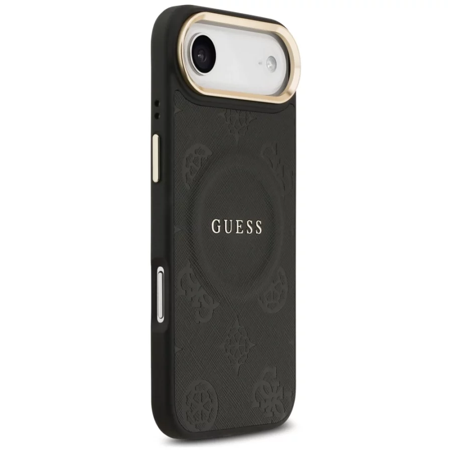 Etui Guess Peony Hot Stamp MagSafe na iPhone Air - czarne
