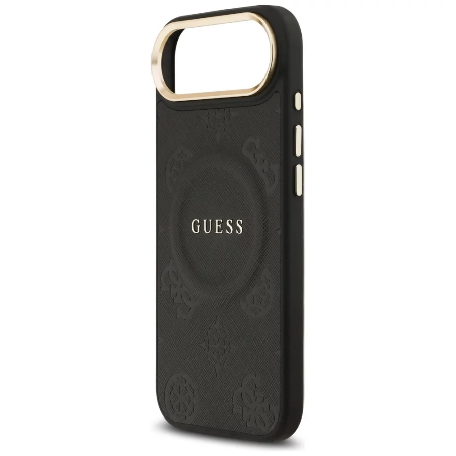 Etui Guess Peony Hot Stamp MagSafe na iPhone Air - czarne