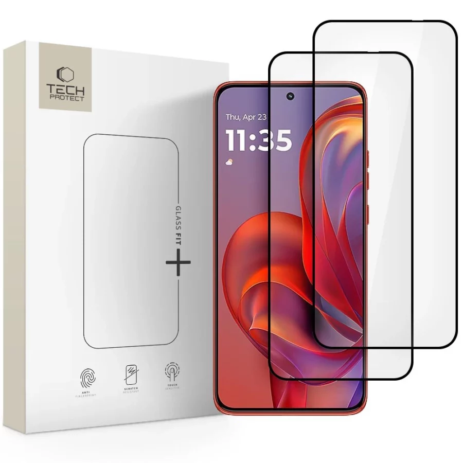 Szkło hartowane Tech-Protect Glass Fit+ 2-pack na Motorola Edge 50 Neo / 60 Neo - czarne