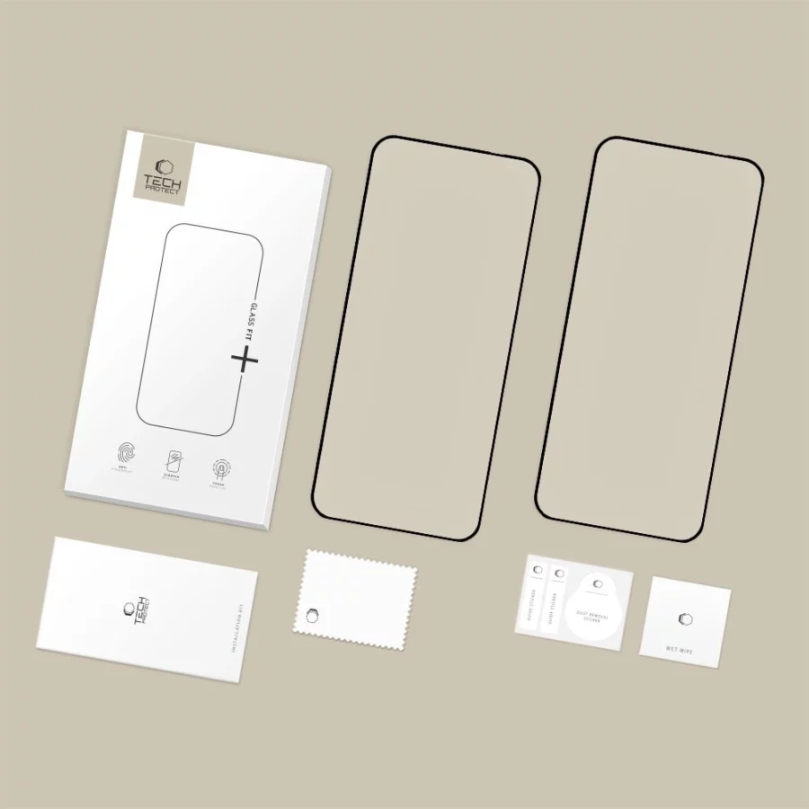 Szkło hartowane Tech-Protect Glass Fit+ 2-pack na Motorola Edge 50 Neo / 60 Neo - czarne