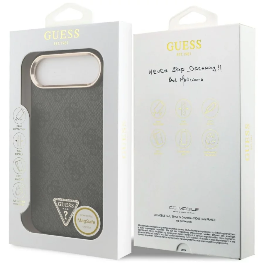 Etui Guess 4G Triangle Logo MagSafe naiPhone Air - czarno-złote