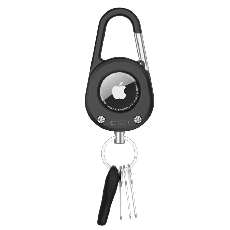 Etui Tech-Protect Slidelock Carabiner Keychain na Apple AirTag 1 / 2 - czarne