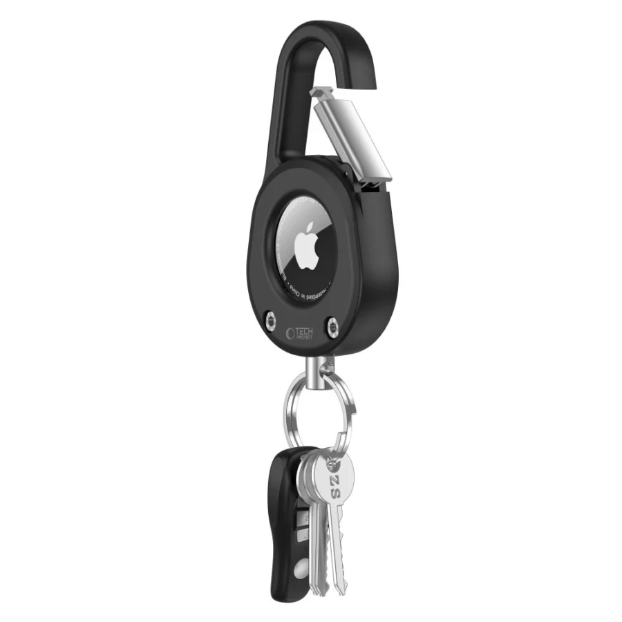 Etui Tech-Protect Slidelock Carabiner Keychain na Apple AirTag 1 / 2 - czarne