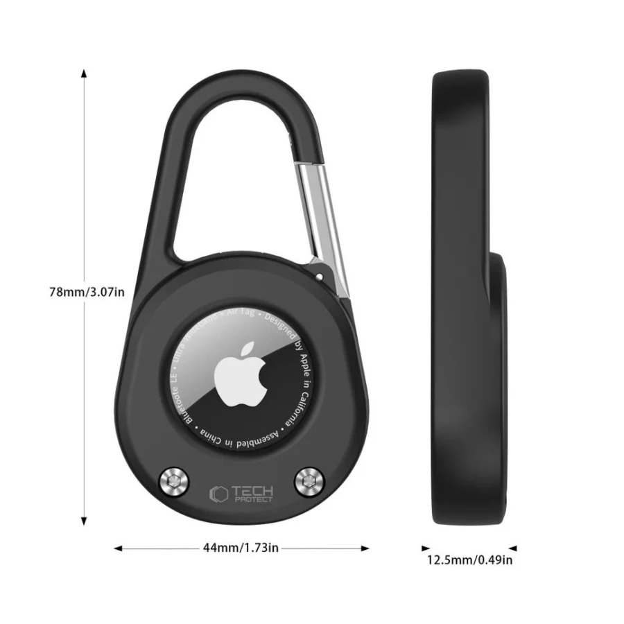 Etui Tech-Protect Slidelock Carabiner Keychain na Apple AirTag 1 / 2 - czarne