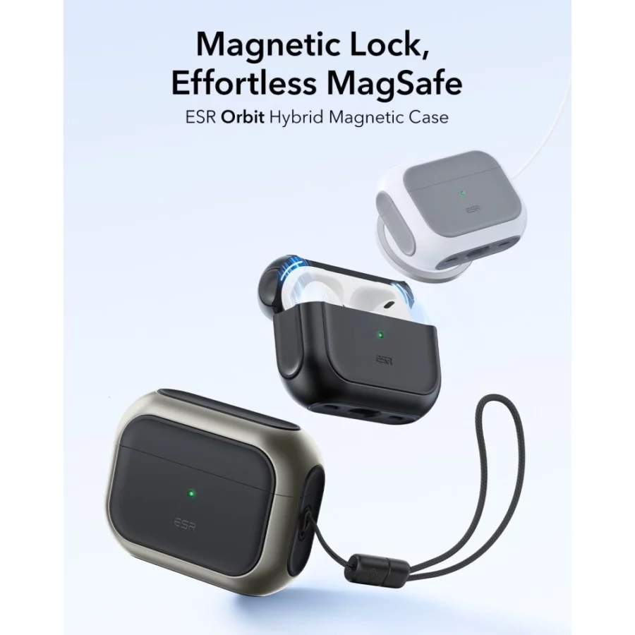 Etui ESR Orbit HaloLock MagSafe na AirPods Pro 3 - szaro-czarne