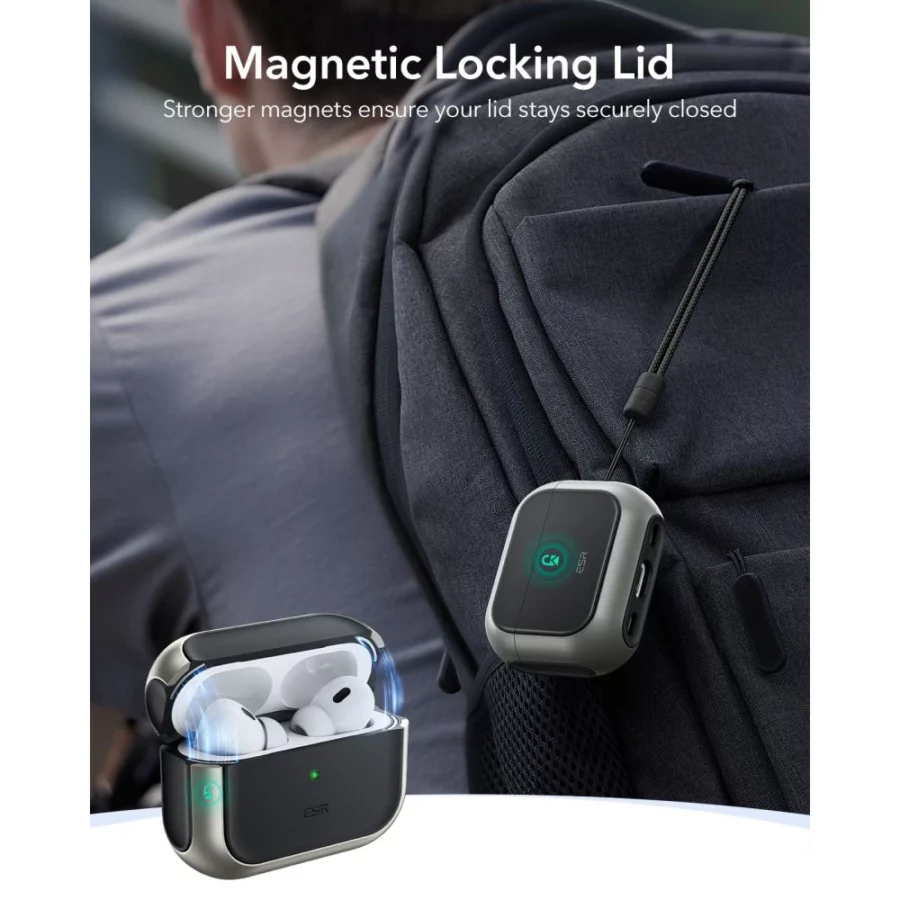 Etui ESR Orbit HaloLock MagSafe na AirPods Pro 3 - szaro-czarne