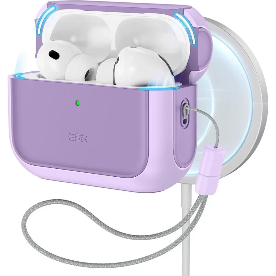 Etui ESR Orbit Halolock MagSafe na AirPods Pro - fioletowe