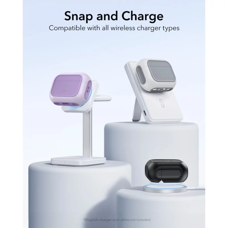 Etui ESR Orbit Halolock MagSafe na AirPods Pro - fioletowe