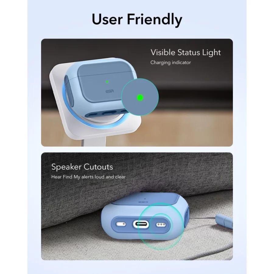 Etui ESR Orbit Halolock MagSafe na AirPods Pro - niebieskie